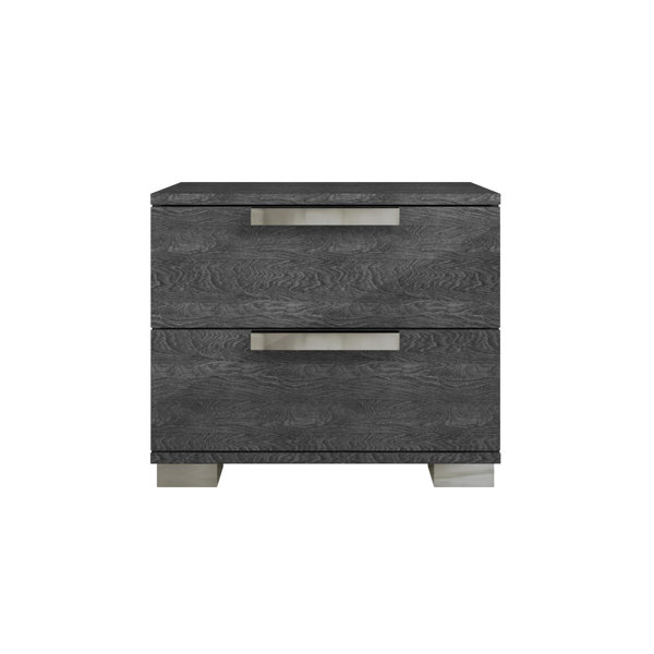 17 Stories 2 Drawer Nightstand in Gray Wayfair